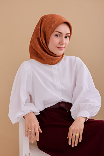 Silk Home Tivil Pure Silk 11487 - 52206 Orange Dobby Pattern