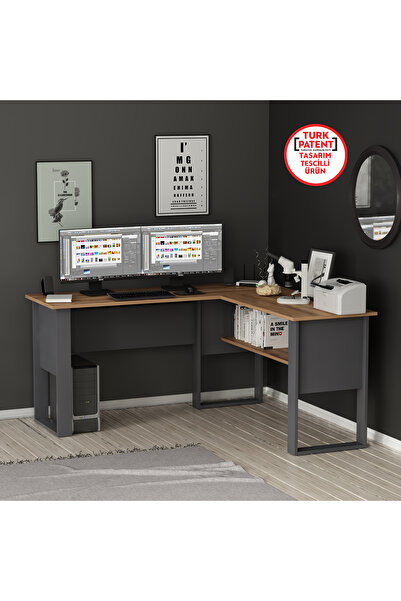 Betroya Randi Çalışma Masası - Antrasit / Kemençe