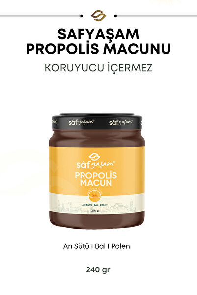 Safyaşam Propolis Macunu Arı Sütü Bal Ve Polenli Propolis 240 gr