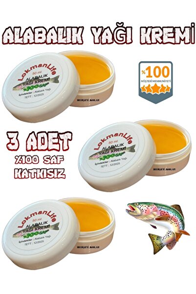 Herşeyi Kolay 3 Adet Saf Katkısız Alabalık Balık Yağı Kremi 3x50ml Happy Krem...