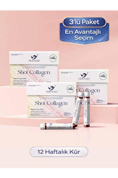 Mermaid Collagen Shot - الكولاجين البحري الفاخر، الجلوتاثيون، الهيالورونيك A،...