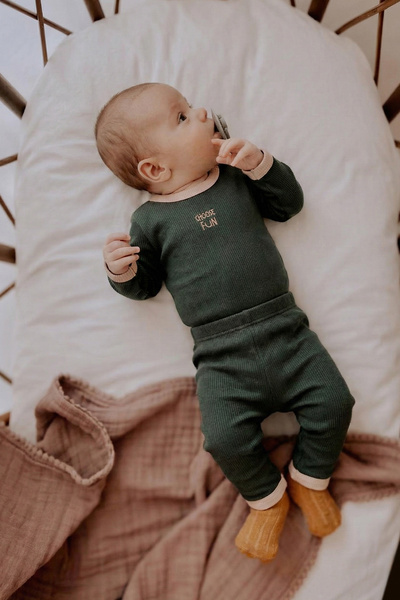 Cigit Nakışlı Uzun Kollu Zıbın Takım 0-3 Yaş Haki Yeşil