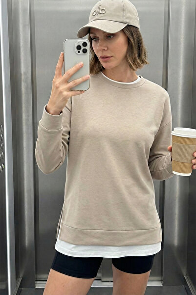 Lela Стреч, широка кройка, велосипедна яка, модална материя, суитшърт SWEAT 5...