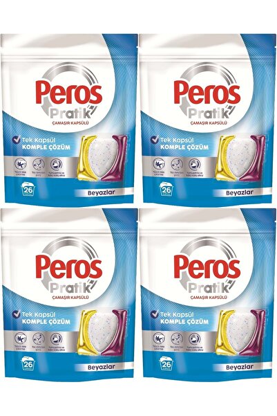 Peros Pratik Matik Çamaşır Deterjanı Kapsülü - Tableti 104 Adet Beyazlar (4PK...