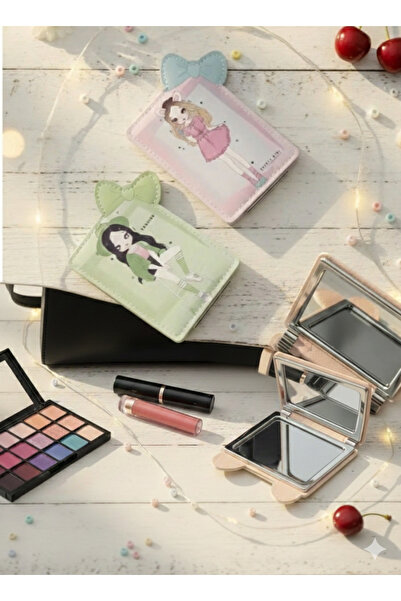 Şirin 1 bucată oglindă de buzunar elegantă, cu două fețe, cu design ilustrativ