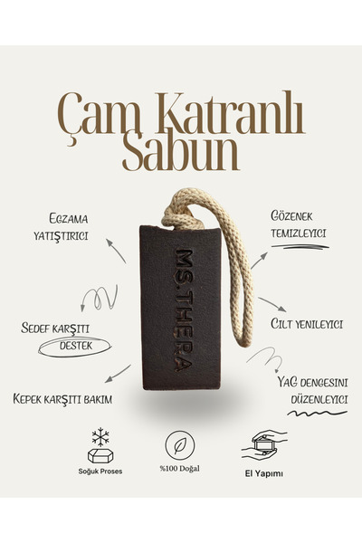 Ms. Thera %100 Doğal El Yapımı Egzamaya Yardımcı Çam Katranlı Sabun