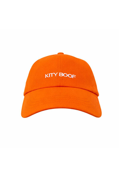 Nakış Yazılı Turuncu Şapka Pamuk Kumaş Ayarlanabilir Unisex Beyzbol Kep Cap