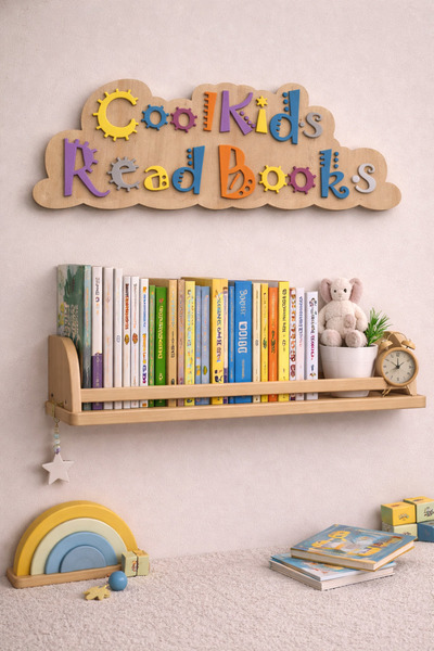 Boncukafası Cool Kids Read Books Yazılı Duvar Dekorasyon Ürünü Çocuk Odası Be...