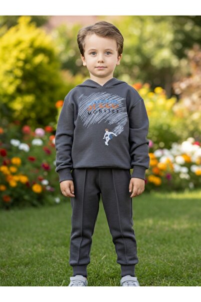 best kids Front Printed and Hooded Tracksuit Set