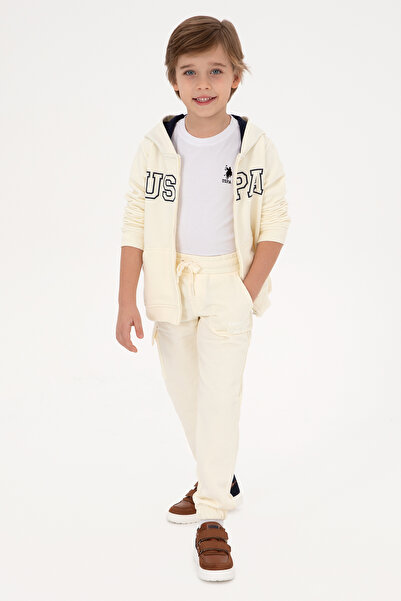U.S. Polo Assn. Pantaloni de sport crem pentru băieți 50310388-VR256