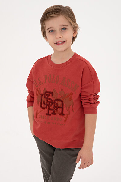 U.S. Polo Assn. Erkek Çocuk Gül Kurusu Bisiklet Yaka Sweatshirt 50308518-VR026