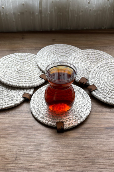 MS Glassware Cream Coasters (Set of 6), 12 Cm, Cup, Glass, Mug, Candle Coaste...