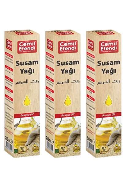 Cemilefendi زيت السمسم بالضغط البارد 3 قطع 250 مل