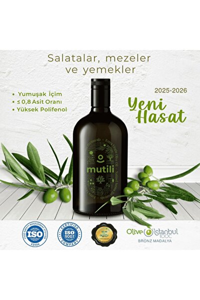 Mutili Naturel Sızma Mut Zeytinyağı 500 ml - Yeni Sezon Mut Zeytinyağı Filtresiz