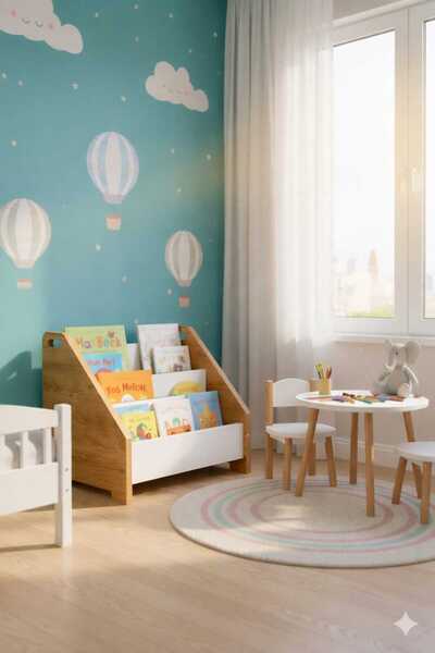 Genel Markalar Montessori Ahşap Yer Kitaplığı