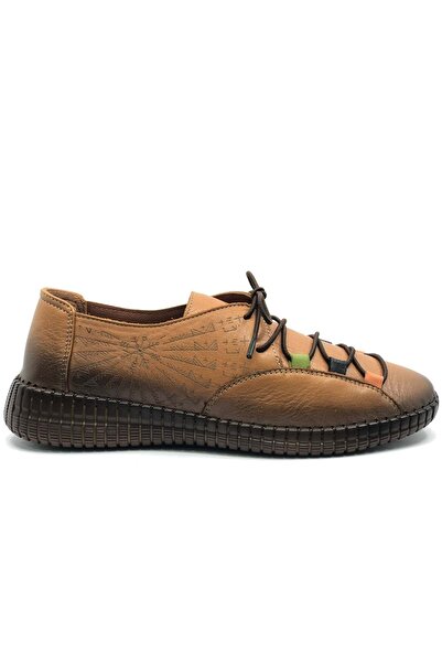 Venüs Betula Genuine Leather Women's Ballet Shoes Taba