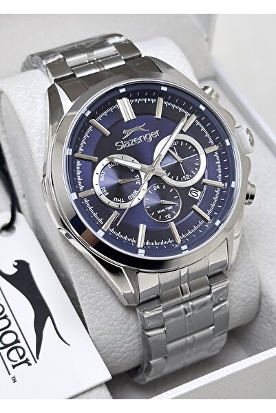 Slazenger ساعة يد رجالية أصلية بضمان لمدة عامين ومقاومة للماء مع وظيفة سوار ف...