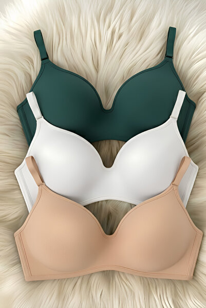 Kerem Giyim Kadın Lotus (DOLGULU) Balensiz Toparlayıcı 3'lü Sütyen Takımı