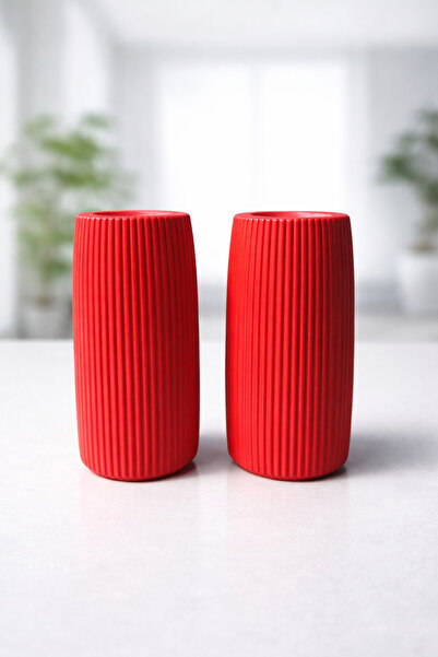 Home مزهرية كبيرة الحجم مكونة من قطعتين مخططة للهدايا الزخرفية