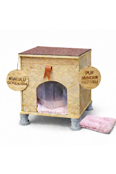 ABC Dış Mekan Su ve Rüzgar Geçirmez Osb Ahşap Kedi evi, Kurulu Gönderim, Soka...