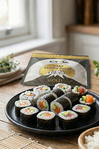 Kiyomi Organik Sushi Yaki Nori Gold- Kurutulmuş Deniz Yosunu 50 Adet