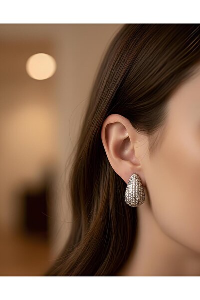 Bontexs أقراط فضية اللون من الصلب اللوز