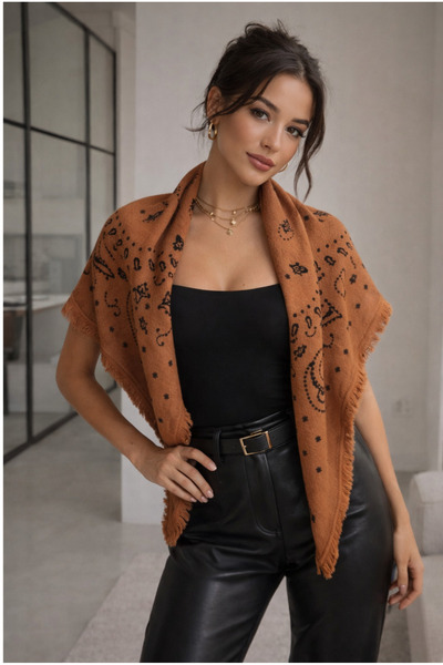 Luminos Butik Viral Kare Cinnamon Shoulder Shawl Sal1302