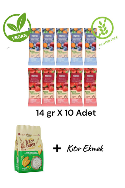 Harras Vegan meyve pestili Çilek Elma Yaban Mersini Havuç 14gr X 10 adet