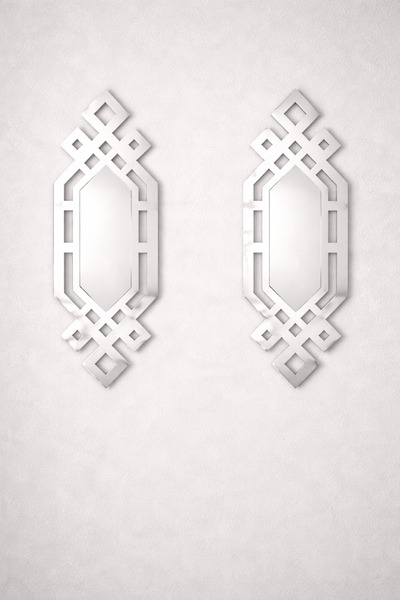 EYKA STORE Xl Gümüş Pleksi Ayna Duvar Dekoru 2'li