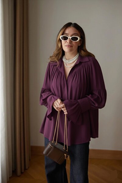 Askı Nişantaşı Shirt with Gathered Detail and Sleeve Detail