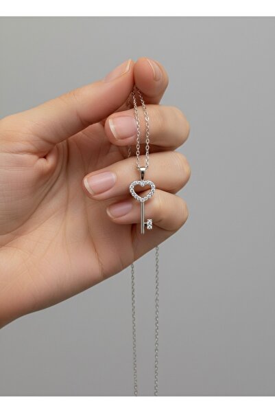 Argento Kalpli Anahtar Kolye 925 Ayar Gümüş