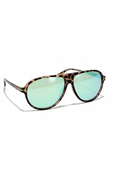 BAPPİR Aneta Pilot Model Leopard Frame Gradient Green Glass Unisex Sunglasses...
