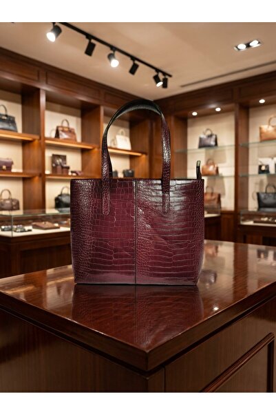 Borghetto Women's Crocodile Pattern 2 Sleeve Zippered Large Size Bag Shoulder...