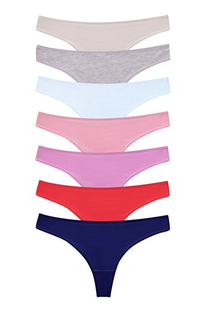 Dominant 7’li Paket Pamuklu Esnek Tanga Seti – Haftalık Canlı Renkler