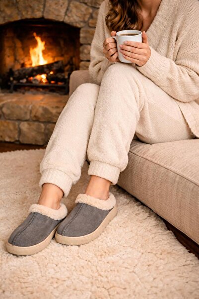 Platana Papuci de casă de iarnă cu blană în interior