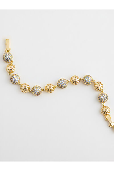 Di&Ba Co. Kadın Ajurlu Taşlı Model Bileklik – 14 Ayar Altın Kaplama, Zarif Zi...