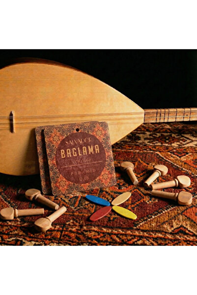 SALVADOR 2 Takım Premium 0.18 Bağlama Teli Mızrap Tezene Seti Burgu Kulağı Ta...