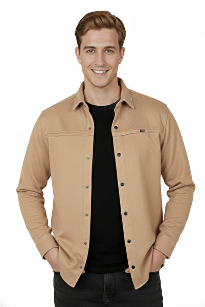 DeepSEA Cămașă sezonieră fără buzunar pentru bărbați, crem Lycra, țesătură di...