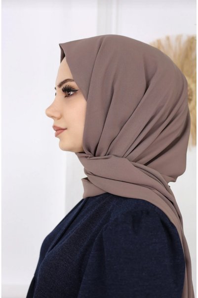 FRESCO SCARFS حجاب حجاب المدينة المنورة شال حرير*مينك غامق
