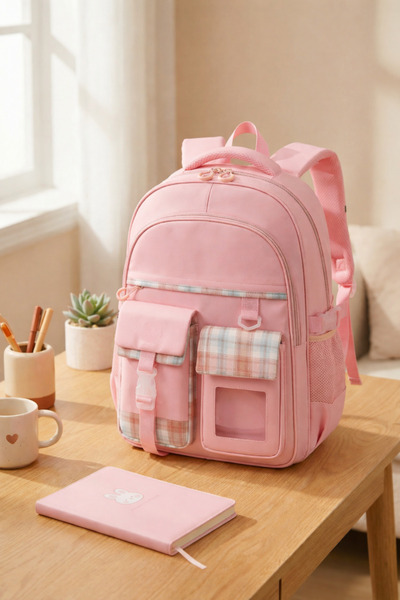 Roomys حقيبة ظهر مدرسية من القماش المقاوم للماء عالية الجودة مع ملحقات متعددة...