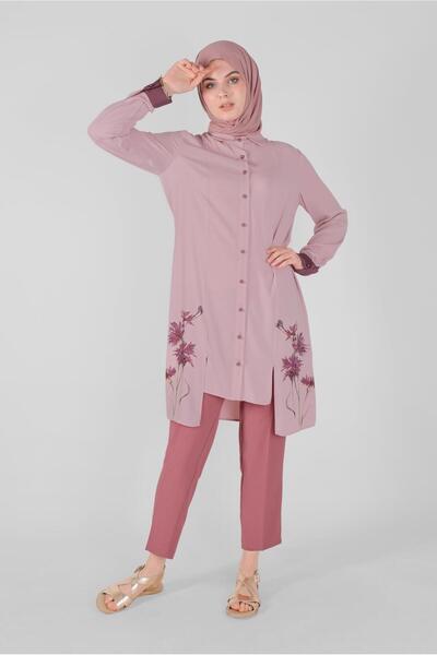 Alvina زهرة مطبوعة غير متناظرة قطع تونك 41421