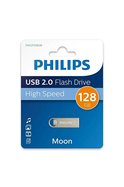 Philips Moon 128 GB Usb 2.0 Yüksek Hızlı Metal Usb Flash Bellek Gri