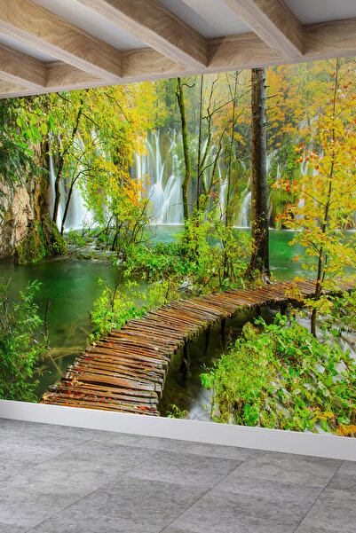 dreamwall Şelale Ve Köprü Desenli Isı Ve Ses Yalıtımlı Sağlıklı Tekstil Duvar...