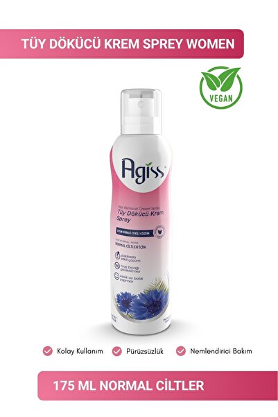 AGISS Tüy Dökücü Krem Gazlı Sprey 175 ml Normal Ciltler