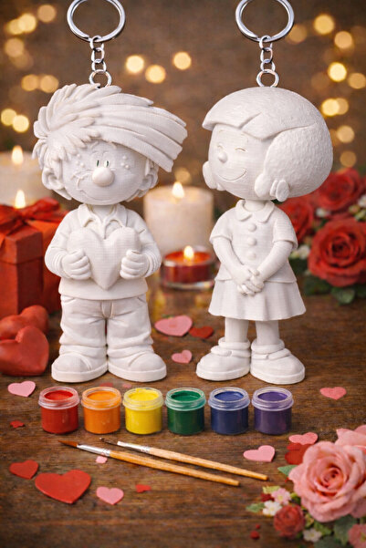 PRİNTELLA Cedric & Chen Anahtarlık Boyama Seti – Sevgililere ve Çocuklara Öze...