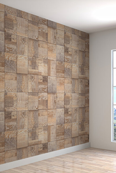 dreamwall Kare Ahşap Desenli Isı Ve Ses Yalıtımlı Sağlıklı Tekstil Duvar Kağıdı