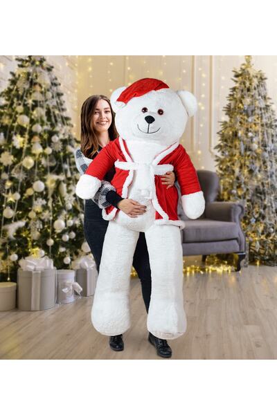 Bora Toys دمية دب مقاس 160 سم مع قبعة سانتا للعام الجديد، هدية عيد الميلاد