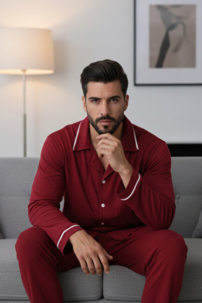 ELİTOL Férfi hosszú ujjú gombos pizsamaruha