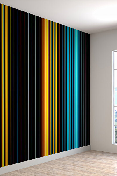 dreamwall 3 Boyutlu Çizgili Neon Işık Desenli Isı Ve Ses Yalıtımlı Sağlıklı T...