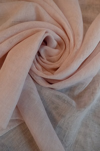 GOCCIA HOME Tulle Curtain Natural Linen Look Living Room No Ironing Lead-Free Single Panel Extrafoam Pink